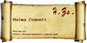 Halma Zsanett névjegykártya